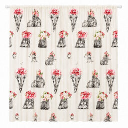 "Smart Living Sketch Line Curtains Pair With Tie Backs - Animal Floral Print- Multi - 66""x72""" - thumbnail 5