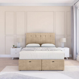 "Sloomy Highbury Almond Coniston 4Ft6 Ottoman Bed End Opening With Sprung Memory Mattress & 26"" Headboard-Double" - thumbnail 2