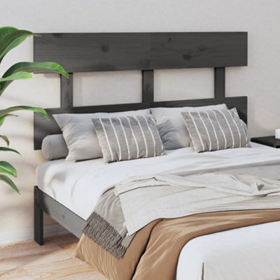 Berkfield Bed Headboard Grey 138X3X81 Cm Solid Wood Pine - image 1