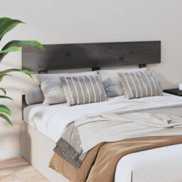 Berkfield Bed Headboard Grey 138X3X81 Cm Solid Wood Pine - thumbnail 4