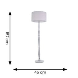 Valuelights Victoria Traditional Grey Wood Candlestick Floor Lamp With Grey Drum Shade - thumbnail 6