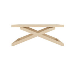 Wyld Haus Enniscorthy Large Blonde Oak-Veneer Coffee Table With X Frame - thumbnail 4