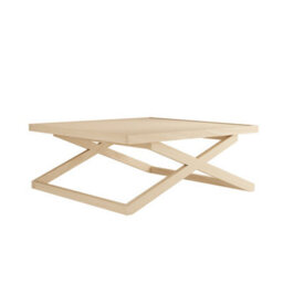 Wyld Haus Enniscorthy Large Blonde Oak-Veneer Coffee Table With X Frame - thumbnail 2