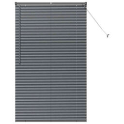 Berkfield Window Blind With Curtains Manual Dark Grey Aluminium - thumbnail 2