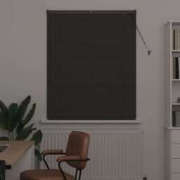 Berkfield Window Blind With Curtains Manual Dark Grey Aluminium - thumbnail 3