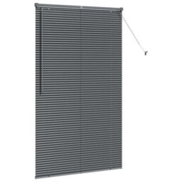 Berkfield Window Blind With Curtains Manual Dark Grey Aluminium - thumbnail 5