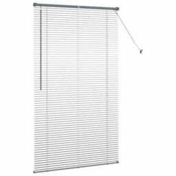 Berkfield Window Blind With Curtains Manual Dark Grey Aluminium - thumbnail 6
