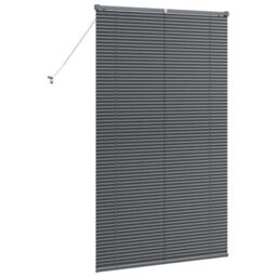 Berkfield Window Blind With Curtains Manual Dark Grey Aluminium - thumbnail 7