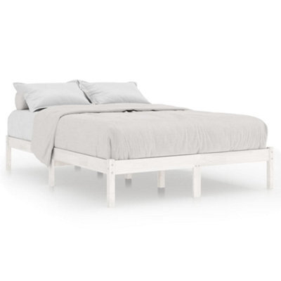 Vidaxl Bed Frame Without Mattress White Solid Wood Double - image 1