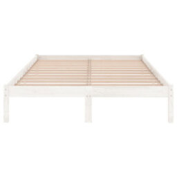 Vidaxl Bed Frame Without Mattress White Solid Wood Double - thumbnail 4