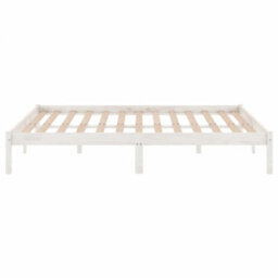 Vidaxl Bed Frame Without Mattress White Solid Wood Double - thumbnail 5