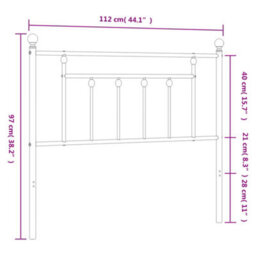 Berkfield Metal Headboard Black 107 Cm - thumbnail 7