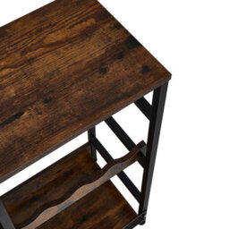Rustic Wine Cabinet With Storage Shelves  Bottle Rack Holder - thumbnail 6
