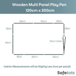 Safetots Wooden Play Den, 120Cm X 200Cm, Baby Playpen, Play Den For Toddlers, Rectangular Play Pen, Easy Installation - thumbnail 4