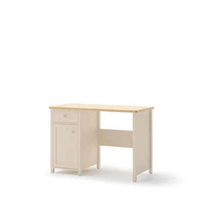 Arte Story So-03 Computer Desk 110Cm - Beige And Oak Vincenza - 1 Drawer And Cupboard Storage - image 1