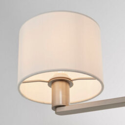 Anson Lighting Donovan Nickel Plate And Vintage White Faux Silk Shade 3 Light Ceiling Pendant - thumbnail 3