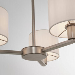 Anson Lighting Donovan Nickel Plate And Vintage White Faux Silk Shade 3 Light Ceiling Pendant - thumbnail 5