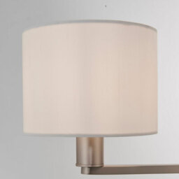 Anson Lighting Donovan Nickel Plate And Vintage White Faux Silk Shade 3 Light Ceiling Pendant - thumbnail 4