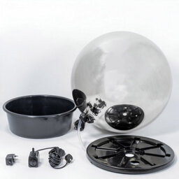 Primrose Brushed Sphere Stainless Steel Outdoor Water Feature With Lights H28Cm - thumbnail 7
