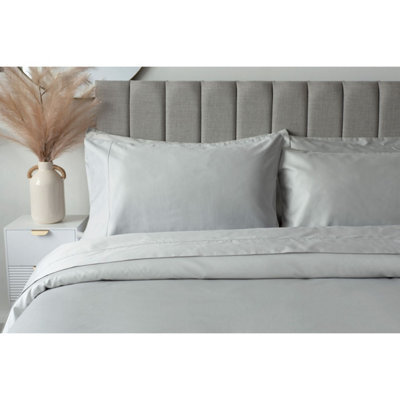 Belledorm Embroidered Ail Egyptian Cotton Pillowcase Platinum (75Cm X 50Cm) - image 1