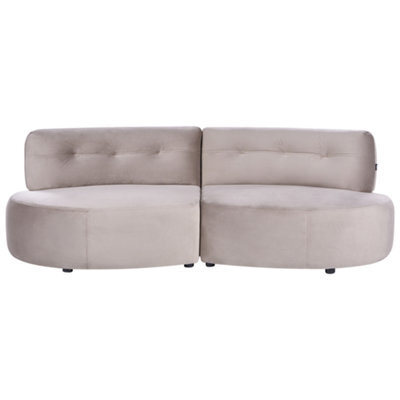 Beliani Sofa 3 Seater Laerdal Velvet Taupe - image 1