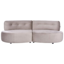 Beliani Sofa 3 Seater Laerdal Velvet Taupe - thumbnail 1