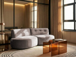 Beliani Sofa 3 Seater Laerdal Velvet Taupe - thumbnail 2