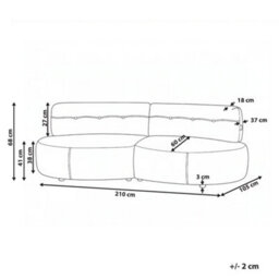 Beliani Sofa 3 Seater Laerdal Velvet Taupe - thumbnail 3