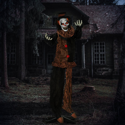 "Outsunny 67"" Animated Prop Circus Clown, Indoor Outdoor Halloween Decorations" - image 1