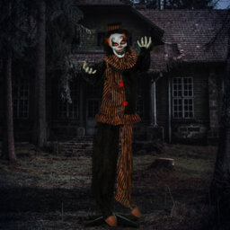 "Outsunny 67"" Animated Prop Circus Clown, Indoor Outdoor Halloween Decorations"