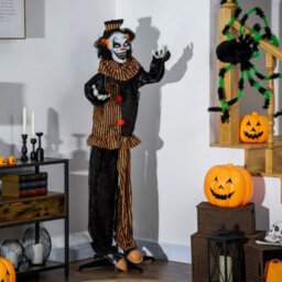 "Outsunny 67"" Animated Prop Circus Clown, Indoor Outdoor Halloween Decorations" - thumbnail 9