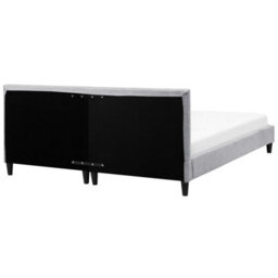 Beliani Bed With Led Fabric Fitou 180 X 200 Cm (Eu Super King) Light Grey - thumbnail 7