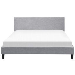 Beliani Bed With Led Fabric Fitou 180 X 200 Cm (Eu Super King) Light Grey - thumbnail 6