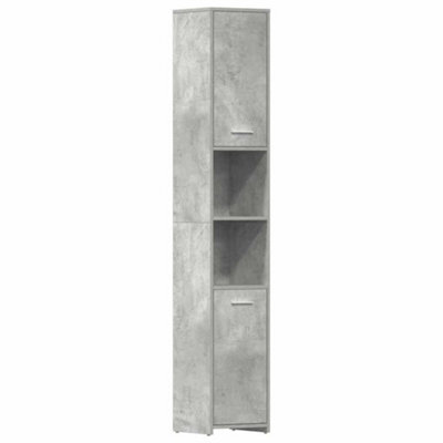 Berkfield Sturdy Bathroom Cabinet Concrete Grey 30X30X183.5 Cm Engineered Wood - image 1