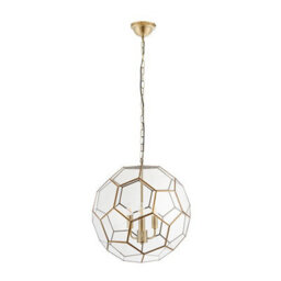 Luminosa Lighting Luminosa Miele 3 Light Spherical Pendant Antique Brass, Glass, E14 - thumbnail 3