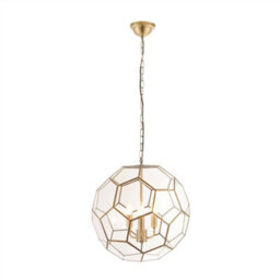 Luminosa Lighting Luminosa Miele 3 Light Spherical Pendant Antique Brass, Glass, E14 - thumbnail 1