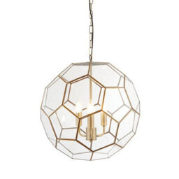 Luminosa Lighting Luminosa Miele 3 Light Spherical Pendant Antique Brass, Glass, E14 - thumbnail 4