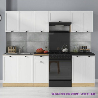 Heze Furniture Summer 7 Unit Kitchen Cabinets Set 230Cm In Bernstein Oak / White Matt - image 1