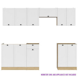 Heze Furniture Summer 7 Unit Kitchen Cabinets Set 230Cm In Bernstein Oak / White Matt - thumbnail 4
