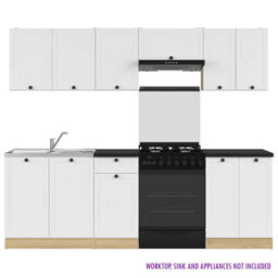 Heze Furniture Summer 7 Unit Kitchen Cabinets Set 230Cm In Bernstein Oak / White Matt - thumbnail 3