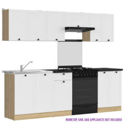 Heze Furniture Summer 7 Unit Kitchen Cabinets Set 230Cm In Bernstein Oak / White Matt - thumbnail 2