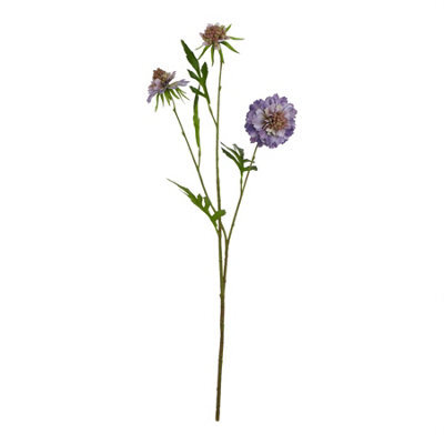 Wyld Haus Set Of 3 Artificial Purple Scabious Stems 650 mm Faux Flowers For Vases - image 1