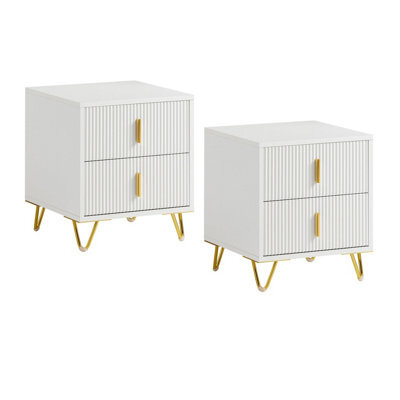 Sobuy Fbt115-Wx2, Bedside Table With 2 Drawers 63X46.5X47.3Cm Functional ,white,w63Xd46.5Xh47.3 - image 1