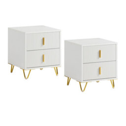 Sobuy Fbt115-Wx2, Bedside Table With 2 Drawers 63X46.5X47.3Cm Functional ,white,w63Xd46.5Xh47.3 - thumbnail 1