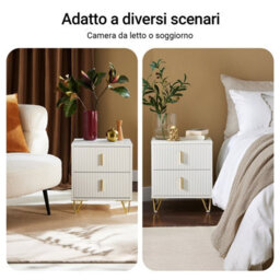 Sobuy Fbt115-Wx2, Bedside Table With 2 Drawers 63X46.5X47.3Cm Functional ,white,w63Xd46.5Xh47.3 - thumbnail 6