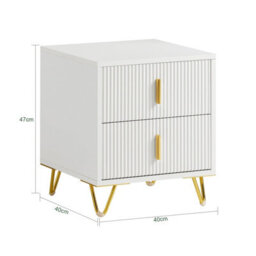 Sobuy Fbt115-Wx2, Bedside Table With 2 Drawers 63X46.5X47.3Cm Functional ,white,w63Xd46.5Xh47.3 - thumbnail 4