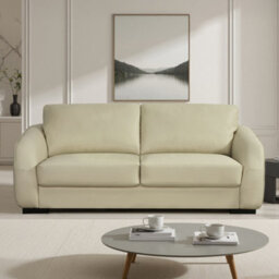 Brandon 3 Seat Leather Sofa - Cream