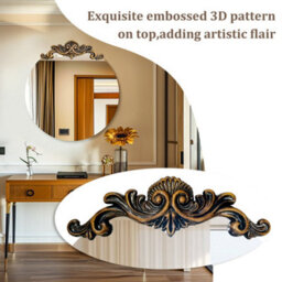 Artloge 80X84.5Cm Baroque Round Mirror Wall Decor Antique Bathroom Mirror Ornate Entryway Mirrors - thumbnail 3