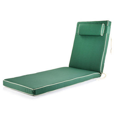 Alfresia Green Sun Lounger Replacement Garden Cushion With Luxury Thick Foam Filling - image 1