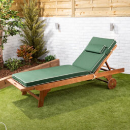 Alfresia Green Sun Lounger Replacement Garden Cushion With Luxury Thick Foam Filling - thumbnail 2